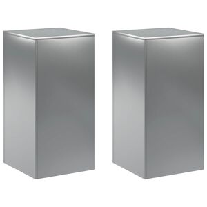 vidaXL Stojak na rośliny 2 pcs srebrny 40 x 40 x 80 cm Stal nierdzewna