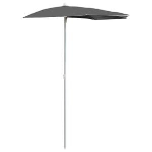 vidaXL P&oacute;łokrągły parasol ogrodowy na słupku, 180x90 cm, antracytowy