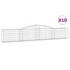 vidaXL Kosze gabionowe, 10 szt, 400x30x60/80 cm, galwanizowane żelazo