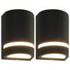 vidaXL Zewnętrzne lampy ścienne, 2 szt., 35 W, czarne, p&oacute;łokrągłe