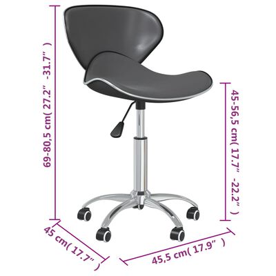 vidaXL Obrotowe krzesła stołowe, 4 szt., szare, obite sztuczną skórą
