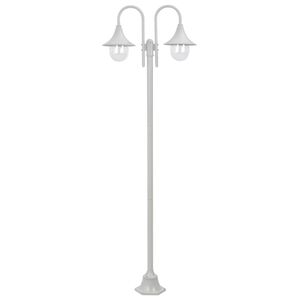 vidaXL Latarnia ogrodowa 2-punktowa, 220 cm, aluminium, E27, biała