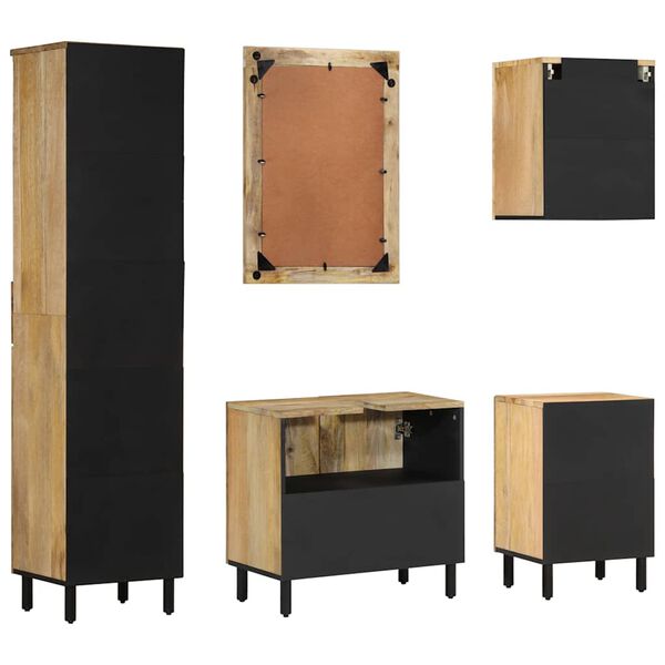 vidaXL 5-cz. zestaw mebli łazienkowych, lite drewno mango