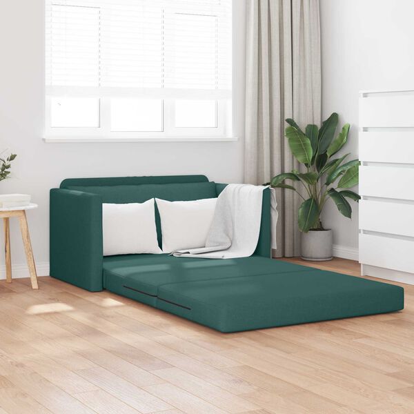 vidaXL Sofa Bed 110cm Ciemna zieleń tkanina