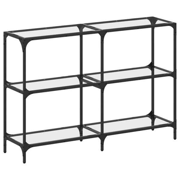 vidaXL Stolik konsolowy z przezroczystym, szklanym blatem, 118,5x30x81