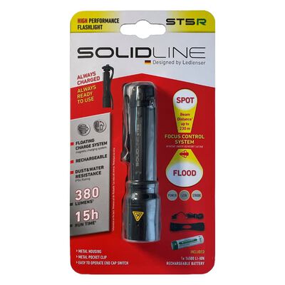 SOLIDLINE Akumulatorowa latarka ST5R z klipsem, 380 Lm