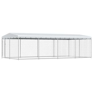 vidaXL Kojec dla psa z zadaszeniem, 7,6 x 3,8 x 2,3 m