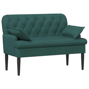 vidaXL Sofa dwuosobowa z guzikowym pikowaniem Ciemnozielony tkanina