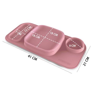 DERYAN Silikonowa podkładka pod naczynia dla dzieci Quuby, różowa