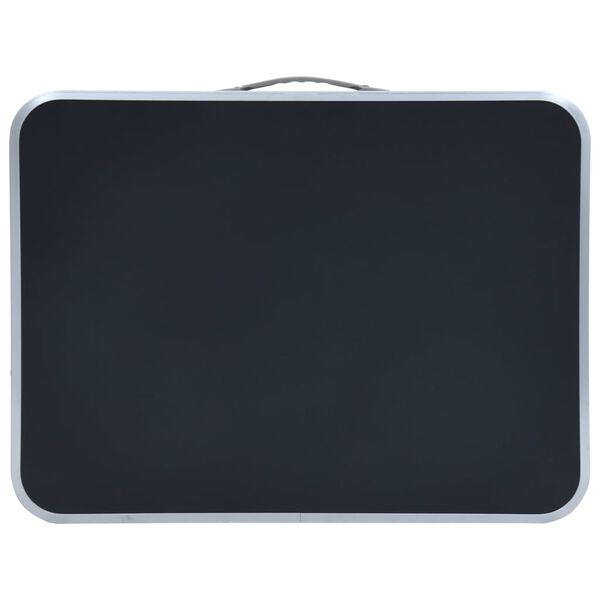 vidaXL Składany stolik turystyczny, szary, aluminiowy, 60x45 cm