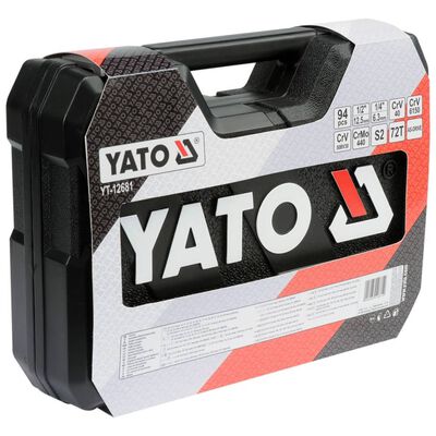 YATO Zestaw narzędzi, 94-częściowy, metalowy, czarny, YT-12681