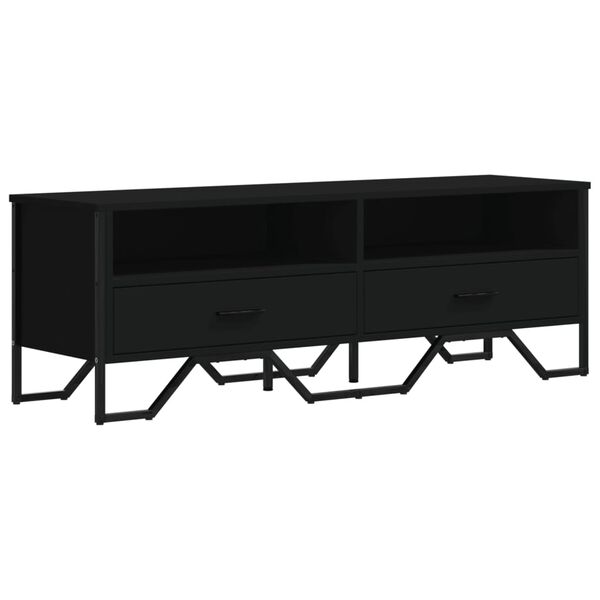 vidaXL Szafka pod TV, czarna, 122x34x41 cm, materiał drewnopochodny