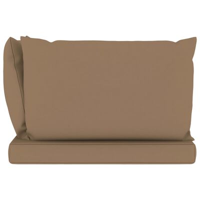 vidaXL Ogrodowa sofa 3-os. z palet z poduszkami w kolorze taupe, sosna