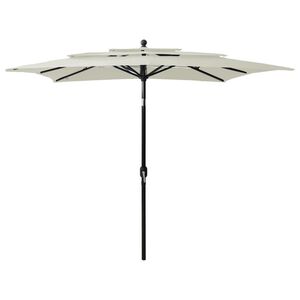 vidaXL 3-poziomowy parasol na aluminiowym słupku, piaskowy, 2,5x2,5 m