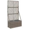 vidaXL Donica ogrodowa z trellem Szary 70 x 30 x 135 cm polirattan