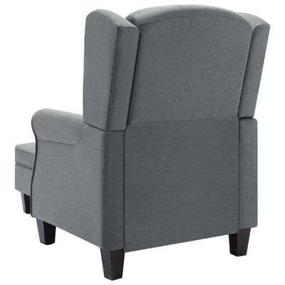 vidaXL Fotel z podnóżkiem, jasnoszary, tapicerowany tkaniną