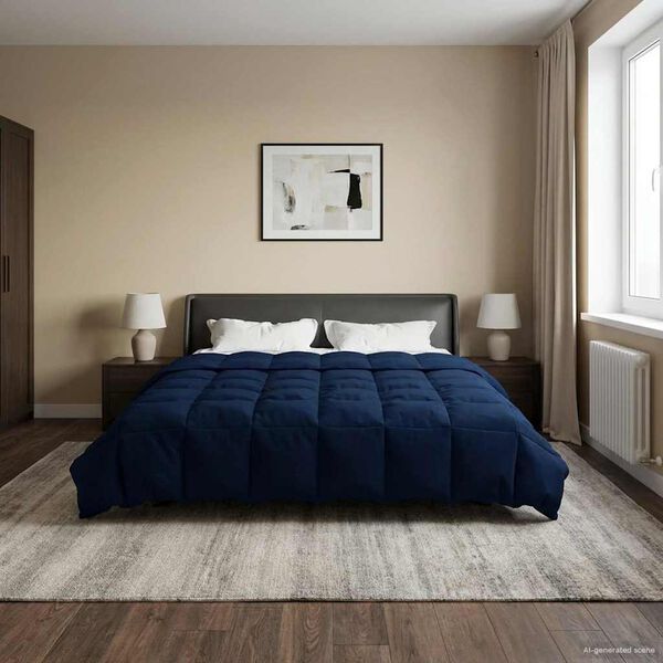 vidaXL Kołdra na cały rok Ciemnoniebieski 200 x 240 cm Mikrofibra