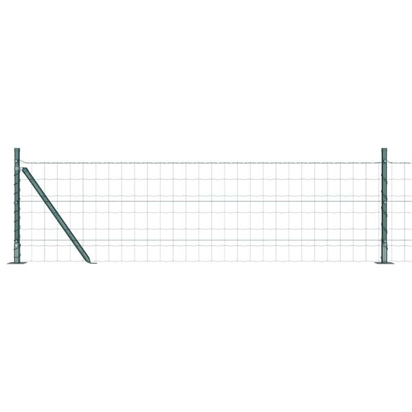 vidaXL Ogrodzenie z słupkiem Zielony 0,6 x 25 m Stal i PVC