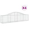 vidaXL Kosze gabionowe, 4 szt, 200x30x40/60 cm, galwanizowane żelazo