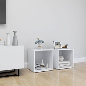 vidaXL Szafki pod TV 2 szt., białe 37x35x37 cm materiał drewnopochodny