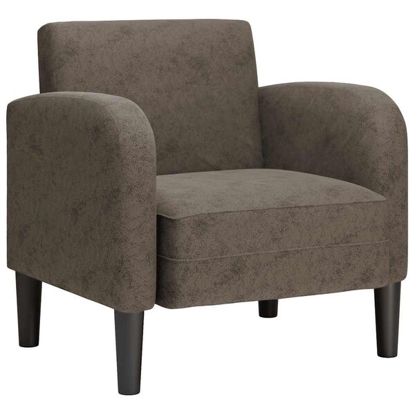 vidaXL Sofa Fotel z Podłokietnikami Ciemnoszary 54cm Skóra ekologiczna