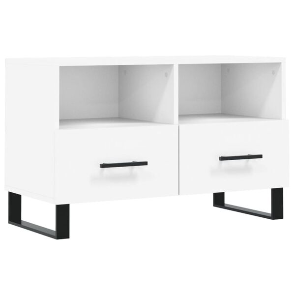 vidaXL Szafka pod TV, biała, 80x36x50 cm, materiał drewnopochodny