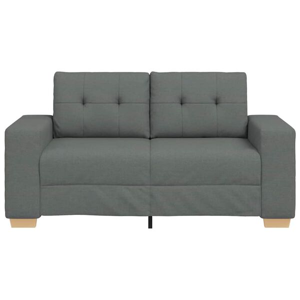 vidaXL Sofa dwuosobowa, ciemnoszara, 160x77x82 cm, tkanina