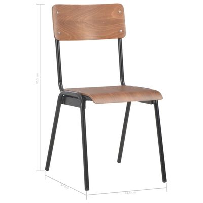 vidaXL Krzesła stołowe, 4 szt., brązowe, sklejka i stal