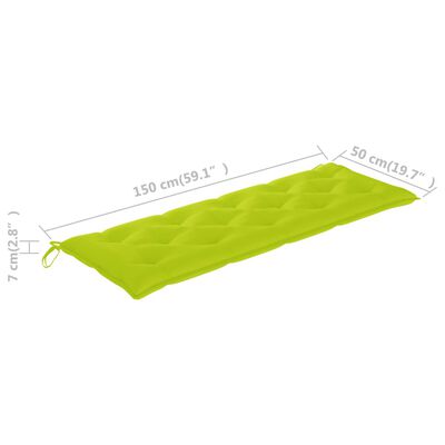 vidaXL Poduszka na huśtawkę, jasnozielona, 150 cm, tkanina
