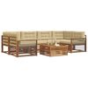 vidaXL Zestaw sof na zewnątrz z poduszką 8 pcs Naturalny i Beżowy