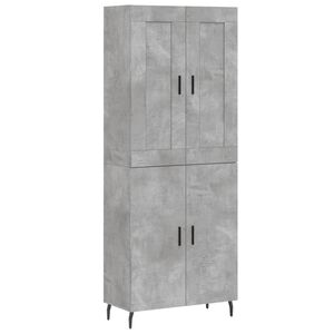 vidaXL Witrynka, szarość betonu 69,5x34x180 cm materiał drewnopochodny