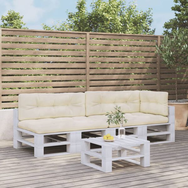 vidaXL Poduszki na palety, 5 szt., kremowe, tkanina