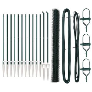 vidaXL Sześciokątne ogrodzenie z słupkiem 25 x 1,5 m Stal pokryta PVC