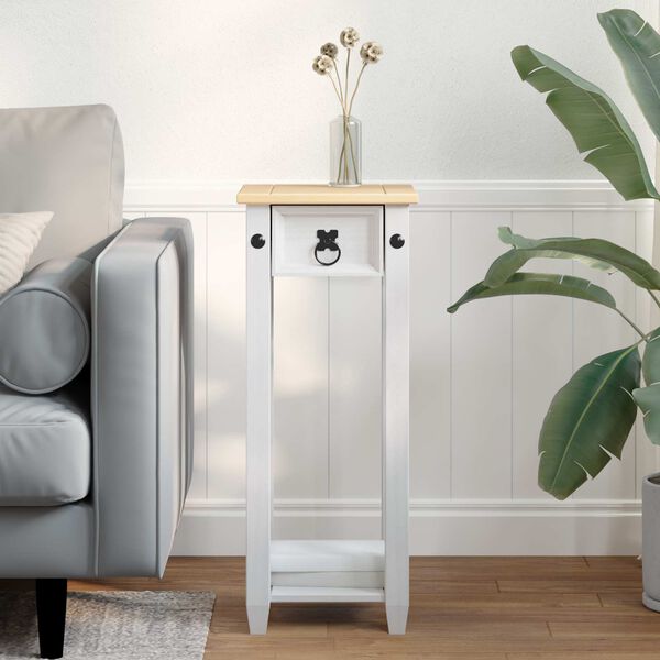 vidaXL Stojak na rośliny Biały 30 x 30 x 73 cm Lite drewno sosnowe