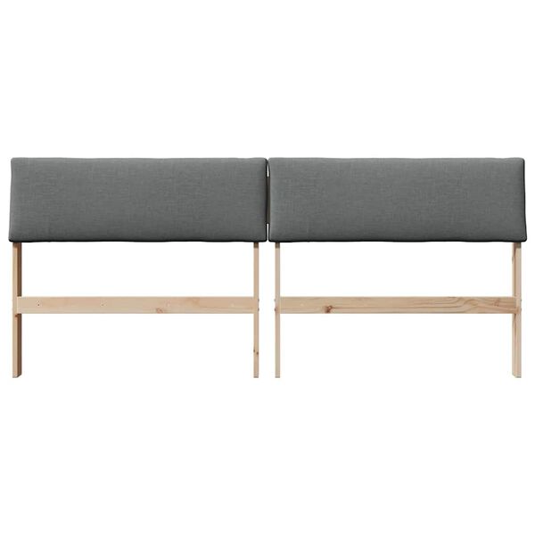 vidaXL Tapicerowane wezgłowie Ciemnoszary 180 cm Lite drewno sosnowe