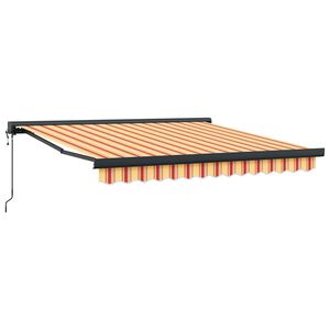 vidaXL Markiza wysuwana Ż&oacute;łty i biały z antracytową ramą 300 x 250 cm