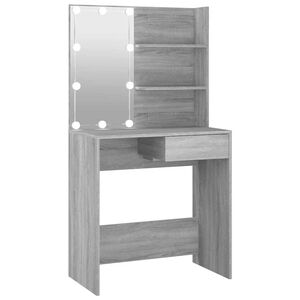 vidaXL Toaletka z LED, szary dąb sonoma, 74,5x40x141 cm