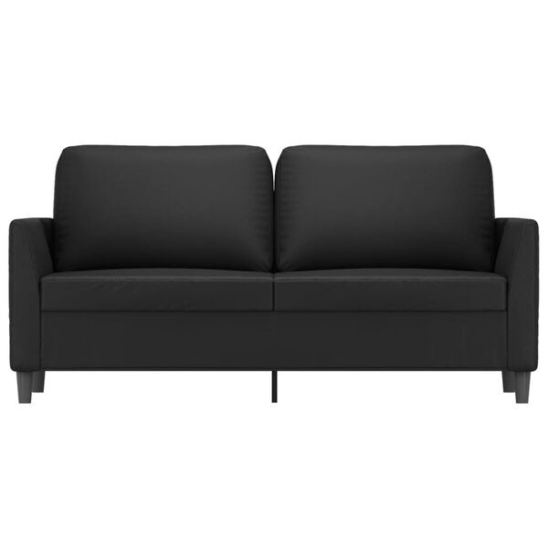 vidaXL 2-osobowa sofa, czarna, 140 cm, sztuczna sk&oacute;ra