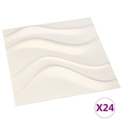 vidaXL Panele ścienne 3D, 24 szt., 0,5x0,5 m, 6 m²