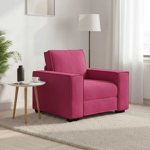 vidaXL Sofa Fotel Wino Czerwone 100x78x84 cm Aksamit