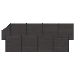 vidaXL Zestaw ogrodzeniowy 9 pcs 1484 x 186 cm WPC i aluminium Czarny