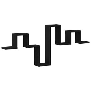 vidaXL P&oacute;łka ścienna z przechowywaniem Czarny Dąb 104,5 x 43 x 10 cm