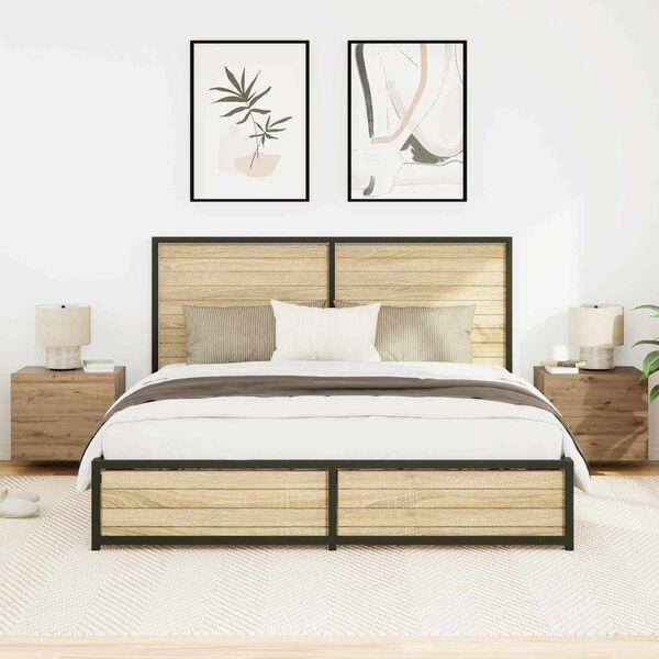 vidaXL Szafka Nocna z szufladą 2 pcs Dąb rzemieślniczy 50 x 39 x 41 cm