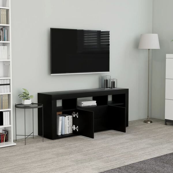 vidaXL Szafka pod TV, czarna, 120x30x50 cm, materiał drewnopochodny