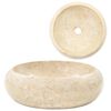 vidaXL Umywalka, 40 x 12 cm, marmurowa, kremowa