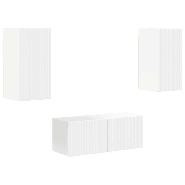 vidaXL Zestaw szafek RTV 6 pcs Biały Materiał drewnopochodny