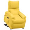 vidaXL Podnoszony fotel masujący, ż&oacute;łty, obity tkaniną