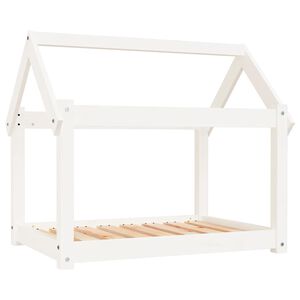 vidaXL Legowisko dla psa, białe, 81x60x70 cm, lite drewno sosnowe