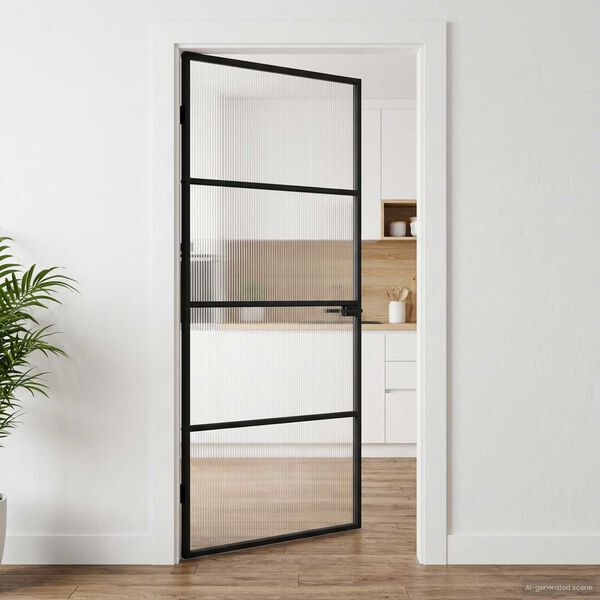 vidaXL Drzwi domowe 93 x 201,5 x 3,5 cm Aluminium i szkło hartowane