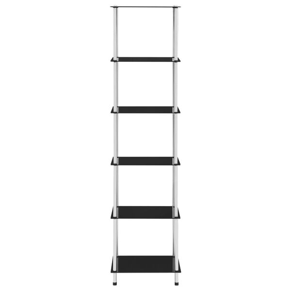 vidaXL 6-poziomowy regał, czarny, 40x40x160 cm, szkło hartowane